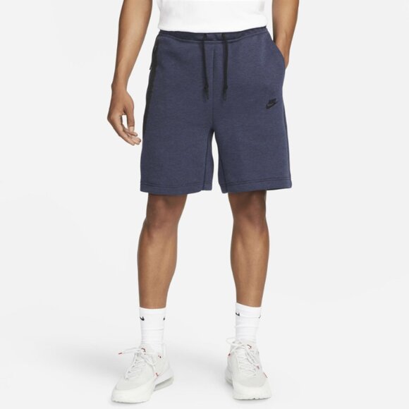 Nike Tech Fleece Shorts Men’s Small Navy Blue FB8171-473 Zip Pocket - Picture 1 of 13